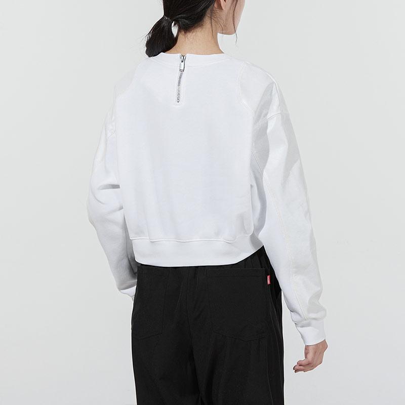 Nike Fleece GX Crew Short Pullover Sweatshirt Women Tops Opal DM7658-100