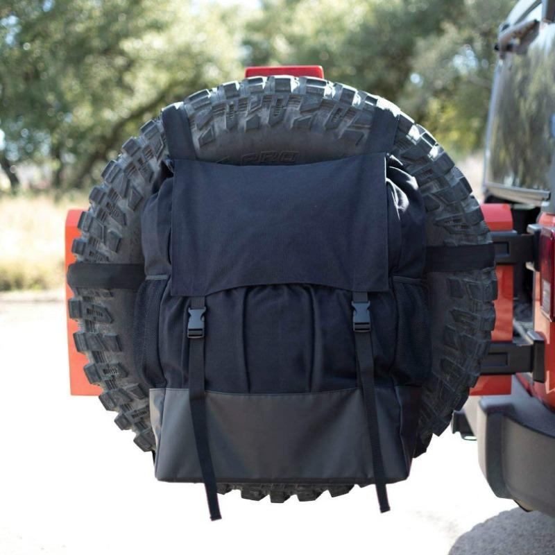 Car Spare Tire Trash Bag SUV RV Spare Tire Storage Hanging Bag Large Capacity Tool Storage Organizer Travel Camping Bag чёрный