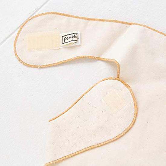 Pompkins BABY Organic Cotton Mini Made In Japan Y-1329 100% [Whale Series] Bib, (Natural)