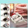 Christmas Car Pendant Decor Cartoon Angel Dog Design Acrylic Material 8*6cm/3.1*2.4in