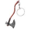 Punk Fashion Jewelry God Of War 4 Kratos Axe Keychains Exquisite Crystal Carved pattern Axe Pendant key holder Souvenir jewelry