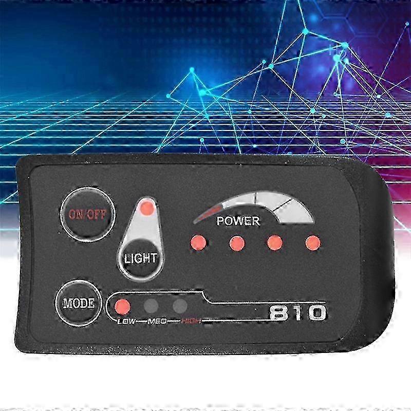 36V Waterproof LED Power Display Panel for Electric Bike - 22.2mm Handlebar, ABS/Metal, 5PIN Black (Boost Function, Battery Indicator)