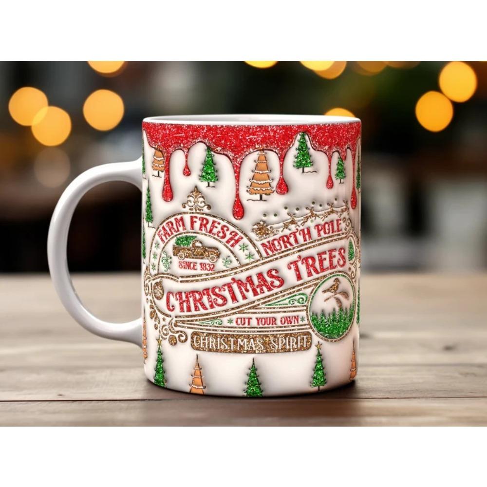 

Christmas tree ceramic coffee mug 301-400ml