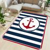 Marine anchor pattern Flannel-printed floor mats are slip-resistant Suitable for living room bedroom terrace garden carpets