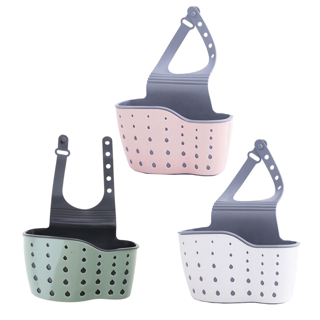 Silicone Hanging Drain Basket Adjustable Sink Hanging Basket Storage Holder for Kitchen Cleaning Essentials