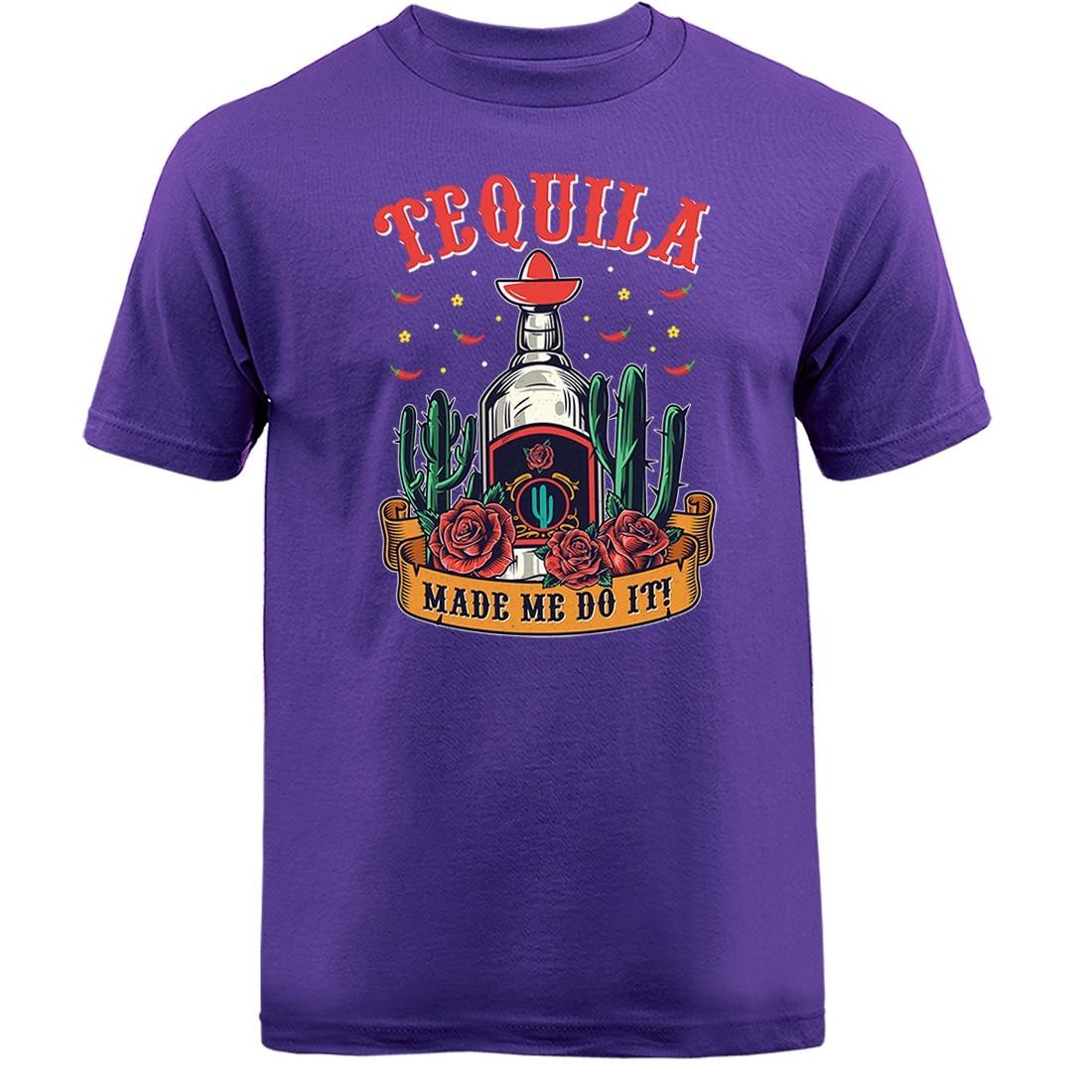 Tequila Made Me Do It Funny Mexican Party Cinco De Mayo Cactus T-shirt S разноцветный