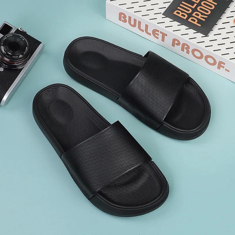 Summer Fashion Couple PVC Slippers Men's Women's Flat Sandals Polyester Lining Breathable Slip-On Slippers