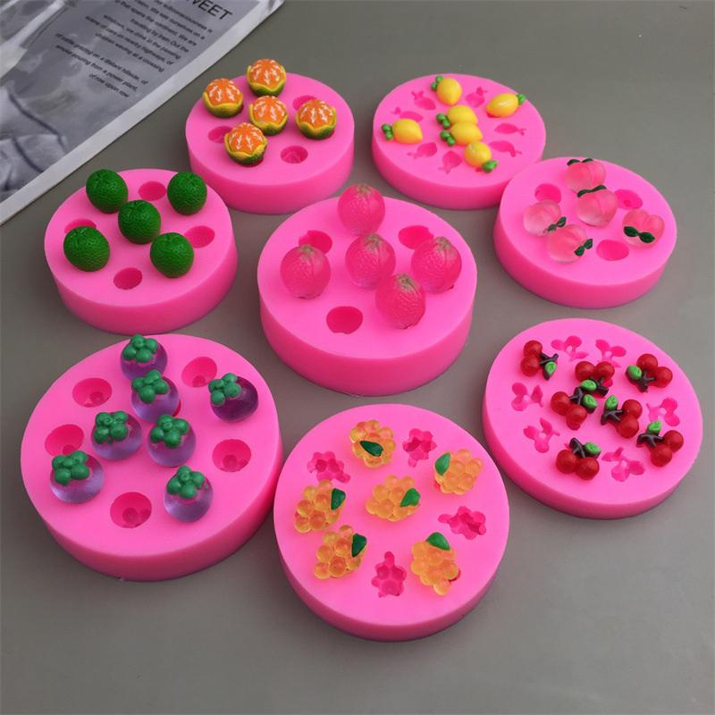 Silikonfruktformar för tårtdekoration 3D-frukt Choklad Fondant Dekorativa formar Godis Gelé Gummy Tvålform