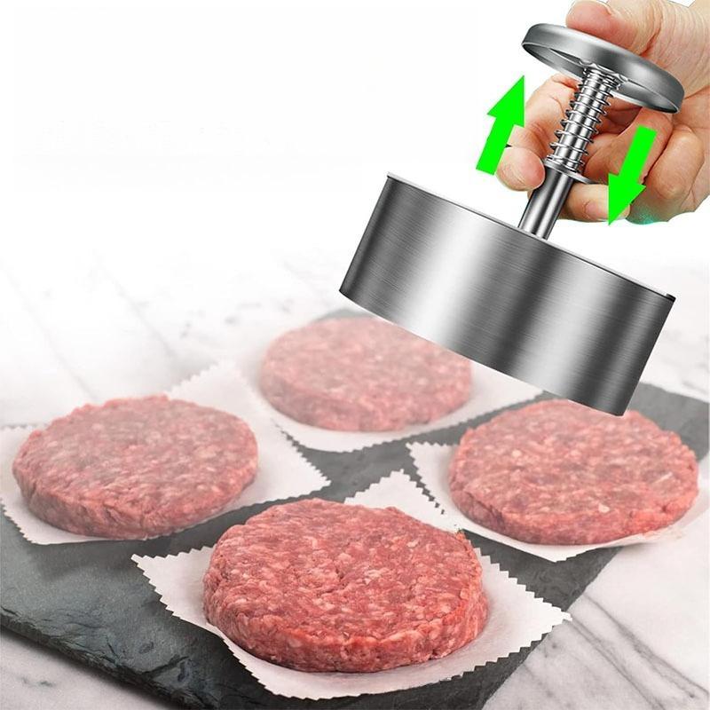 Stainless Steel Burger Meat Patty Pressing Device Manual Meat Pressing Mold Thickened Rice Ball Meat Filling Kitchen Tools