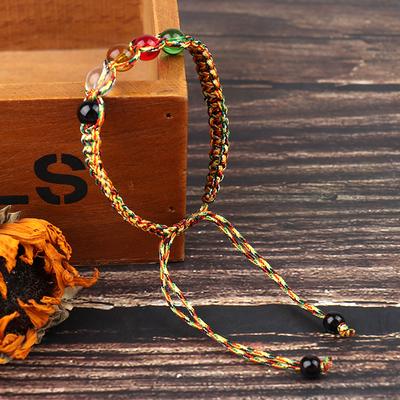 Bracciale Corda Colorata Trasferimento Creativo Nodo Piatto Sicurezza Bracciale Perline Cinque Elementi