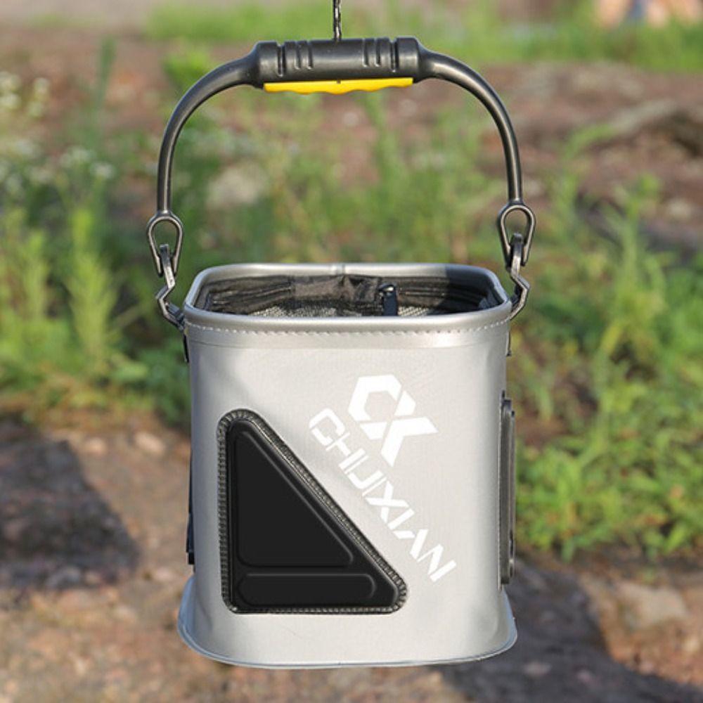 Foldable Fishing Bucket with Rope/Handle Fishing Bait Bucket Live Fish Bucket  Bait Container