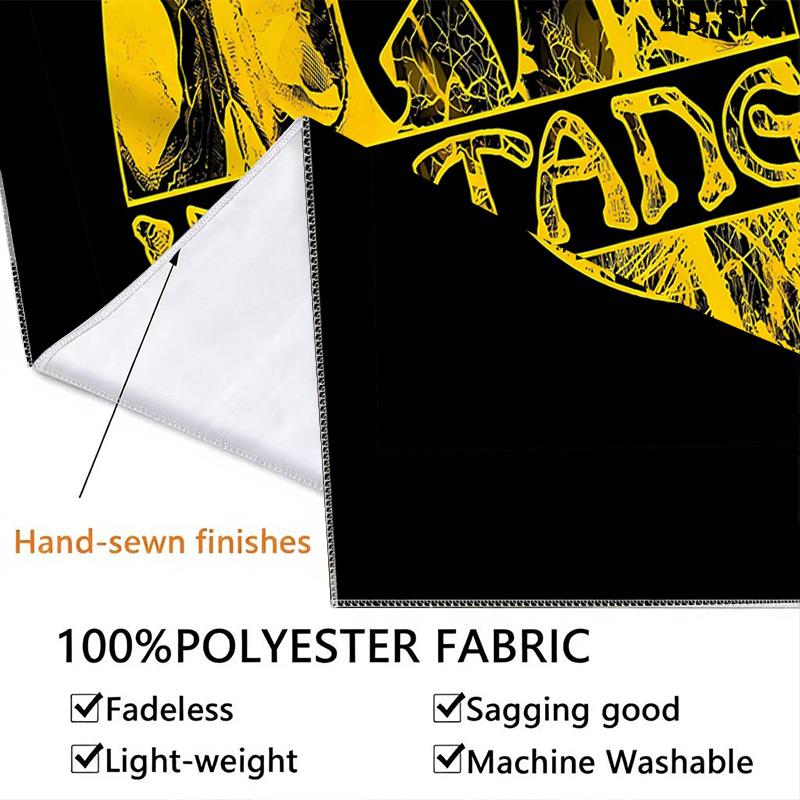 Tenture murale du clan Wutang Accrochage mural esthétique Couverture en tissu imprimé Tapisseries décoratives Pour chambre à coucher Salon Décoration de la maison