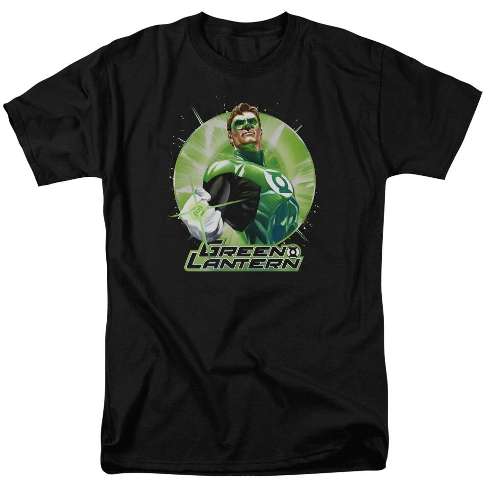 Green Lantern Green Static T Shirt Licensed Comic Book Tee Black XL