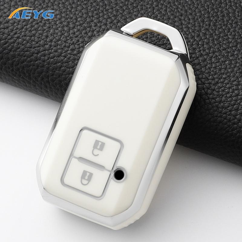 New Fashion Soft Tpu Car Key Case Cover Shell Fob For Suzuki Swift Wagon R Jimny Sierra Spacia Ertiga 2 Buttons Auto Accessories