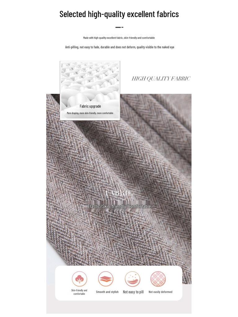 Women's High-Waisted Wool Micro-Flared Pants - Slimming Straight Leg for Spring and Autumn 2025