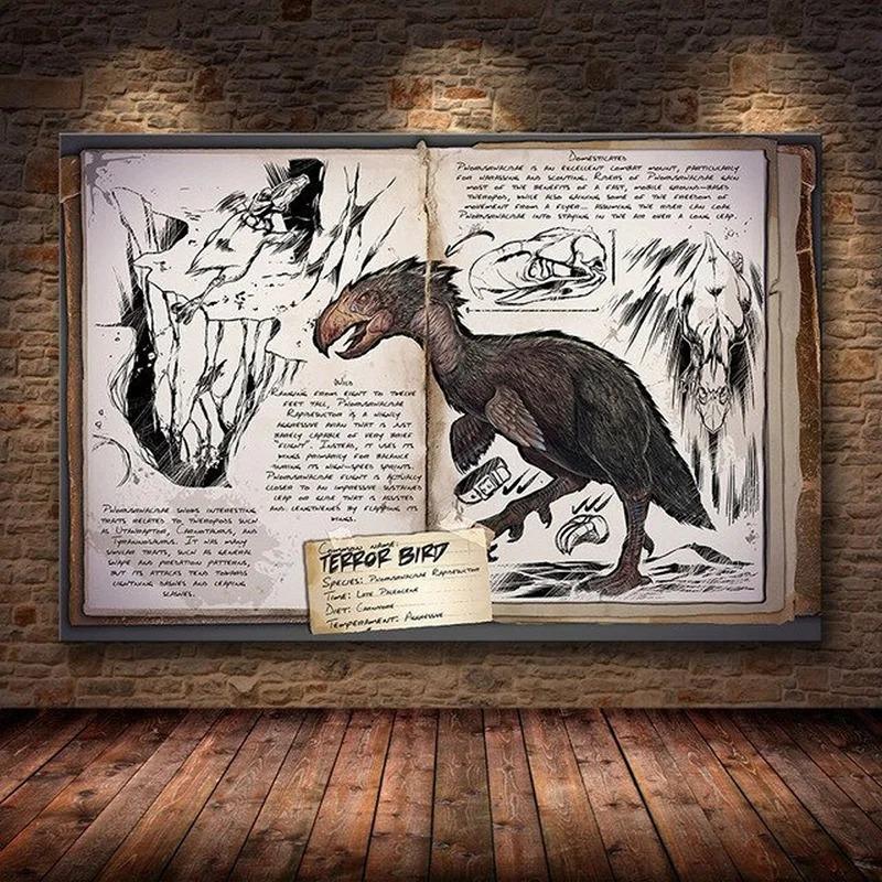 Modułowy Płócienny Ark Survival Evolved Obrazy Malarstwo Gra Survivalowa Wystrój Domu Druk Plakat Dinozaura Salon Nowoczesna Sztuka Ścienna