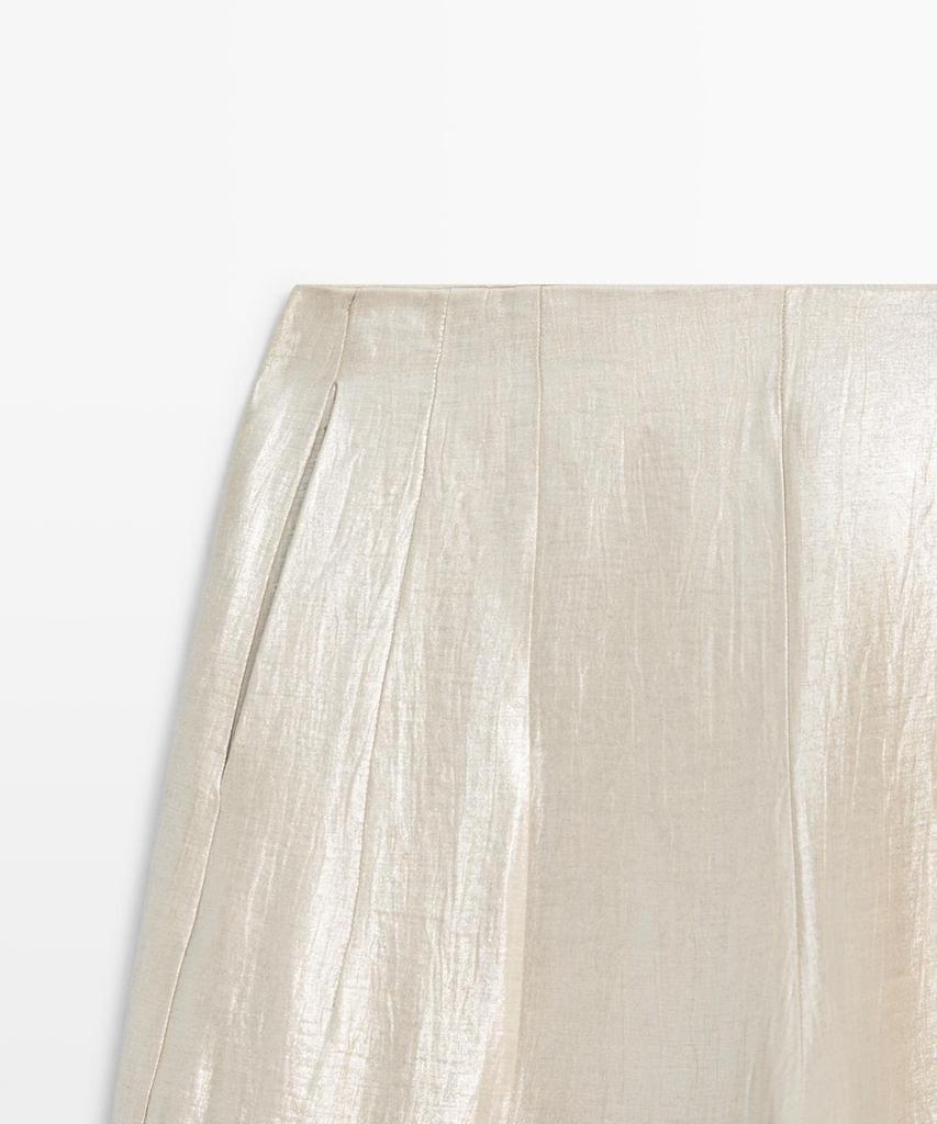 Masimodutti Linen Metallic Fluid Pants