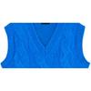 WE11DONE Solid Color V-Neck Cable Knit Vest Unisex Vests Blue WD-KV8-20-090-U-BL