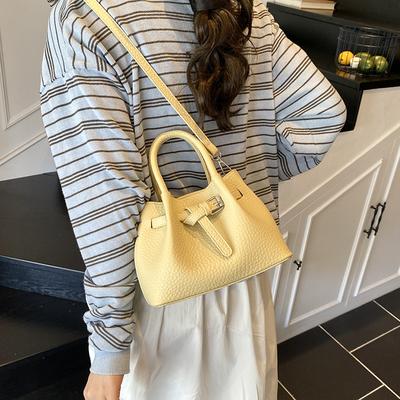New Fashionable High-end Suction Strap Mother Bucket Bag Portable Shoulder Crossbody Trendy Women's Bag