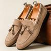 New Fashi Tassel Slip On Loafers Suede Leather Men Shoes Classic Dress Office Daily Business Party Casual Shoe for Man