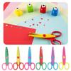 6 Pcs Colorful Plastic Kids Album Hand Safety Paper Decor Edge Cutting Scissors DIY Tool
