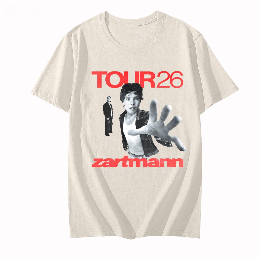 2025 Unisex Hip Hop Trička Zartmann-TOUR26 Grafický potisk Tričko Punk Léto Kulatý výstřih Tričko Vysoce kvalitní Bavlna Pohodlné Tričko Topy