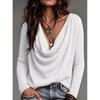 Womens Loose Fit Knit Sweater V-neck Long Sleeve Casual Top Versatile Basic Inner Wear 2026