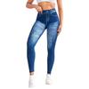 Leggings de Sport Yoga pour Femmes Faux Jeans Denim Skinny Serrés Sans Coutures Fitness Remonte-Fesses Pantalons d'Extérieur