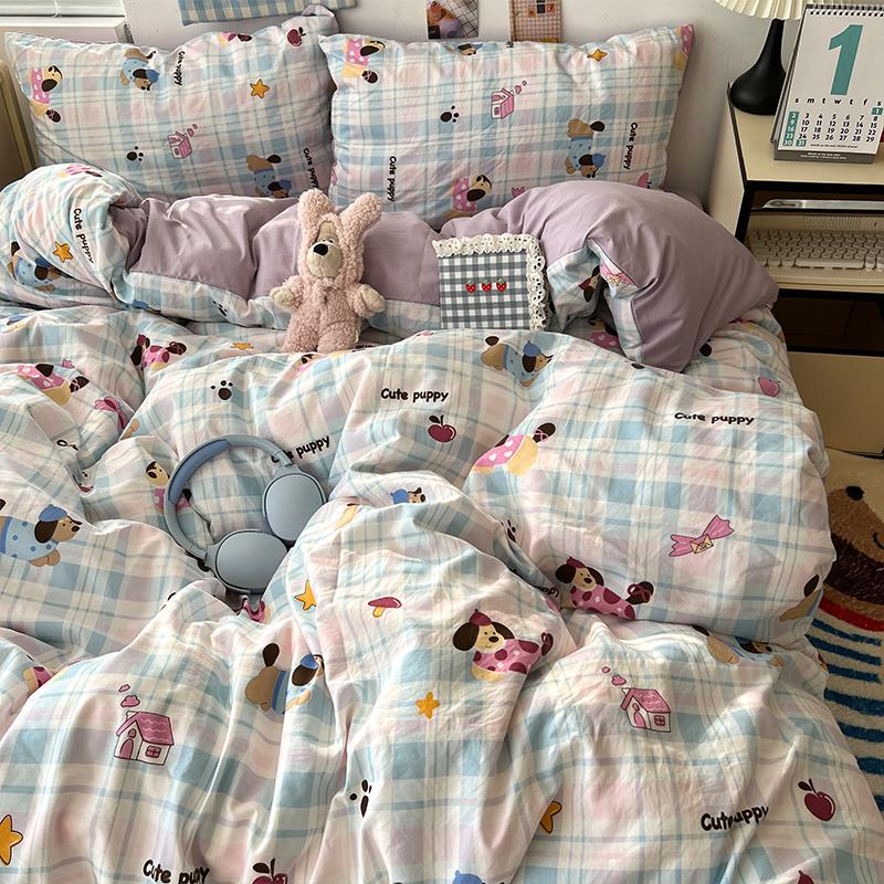 New Soft Skin-friendly Bedding Set Comfortable Breathable Duvet Cover Set with Sheet Single Double Quilt Cover and Pillowcases