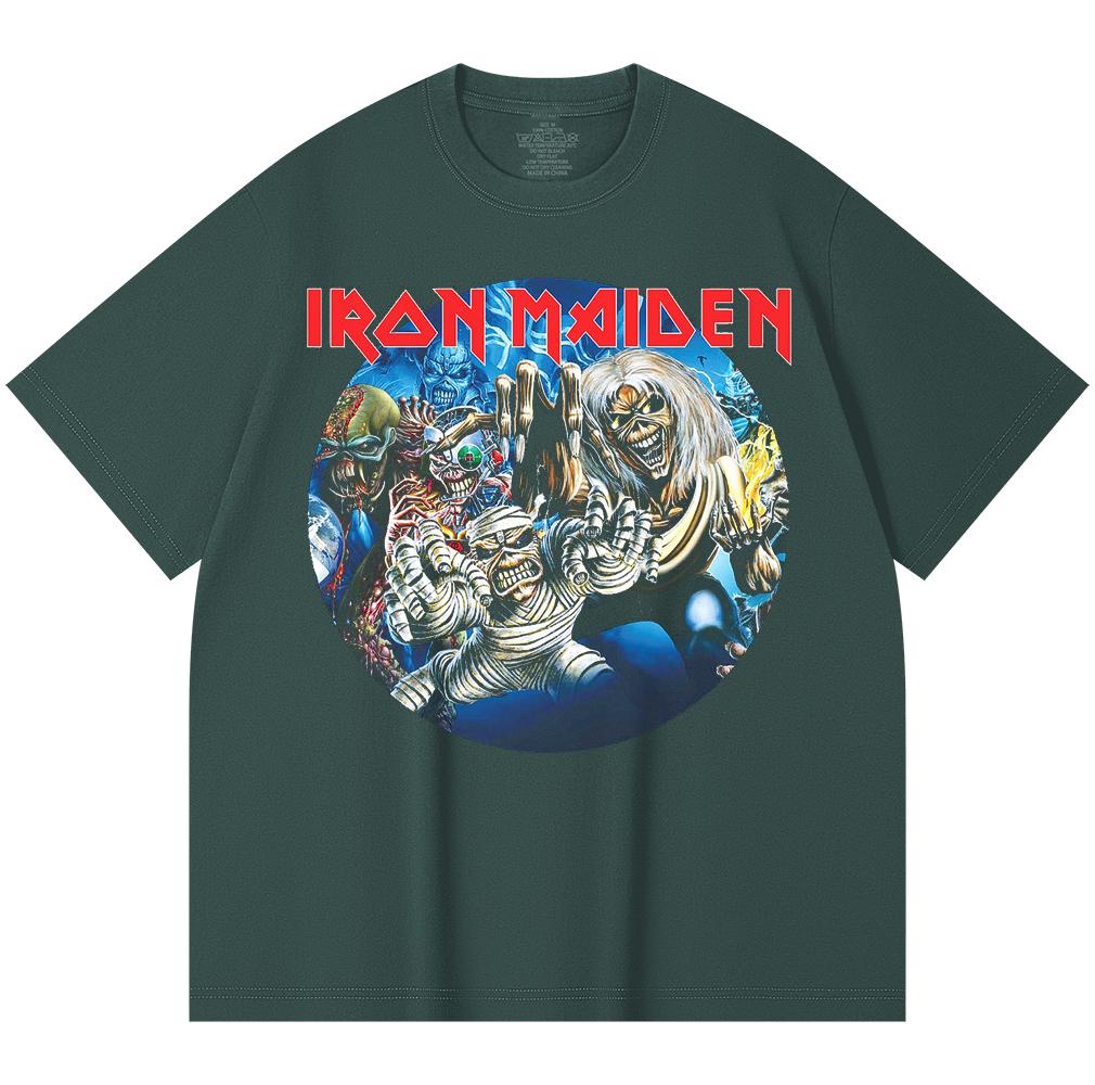 230 Gsm 100% Cotton Heavy Metal T-Shirt  Rock Band Popular Music Print Unisex Heavy Cotton T Shirt