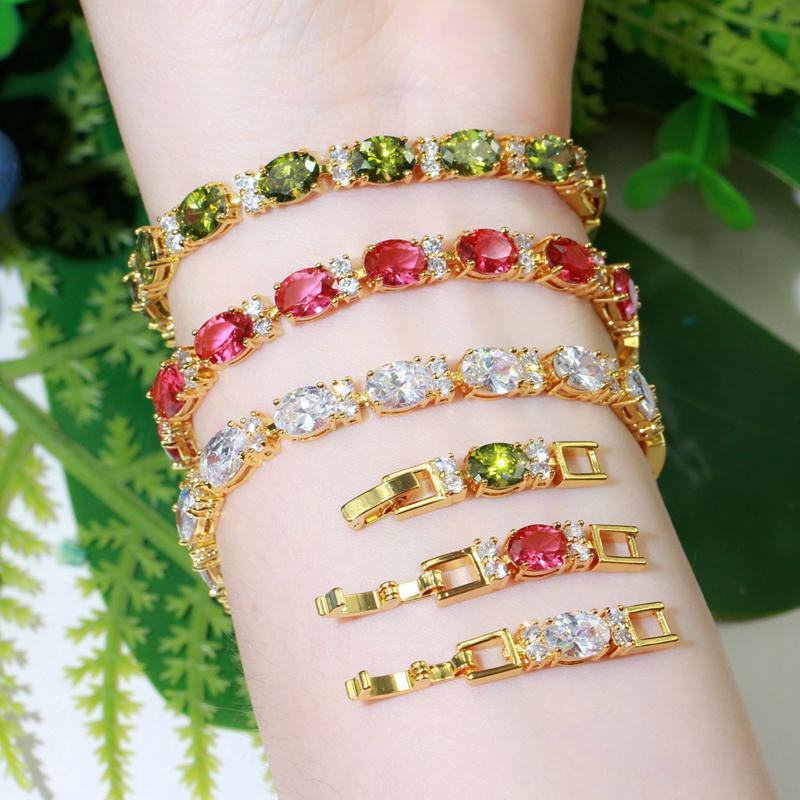 WWJ Luxury Wedding Jewelry Cubic Zirconia Tennis Bracelets Bangle