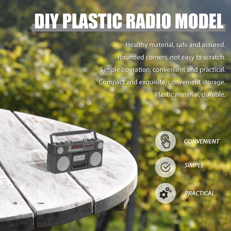 Sosoport Set of 2 Miniature Retro Radio Models, Plastic Figurines, Mini House Decorations, 5.50 X 2.80 X 1.50 Cm, Kids Toys