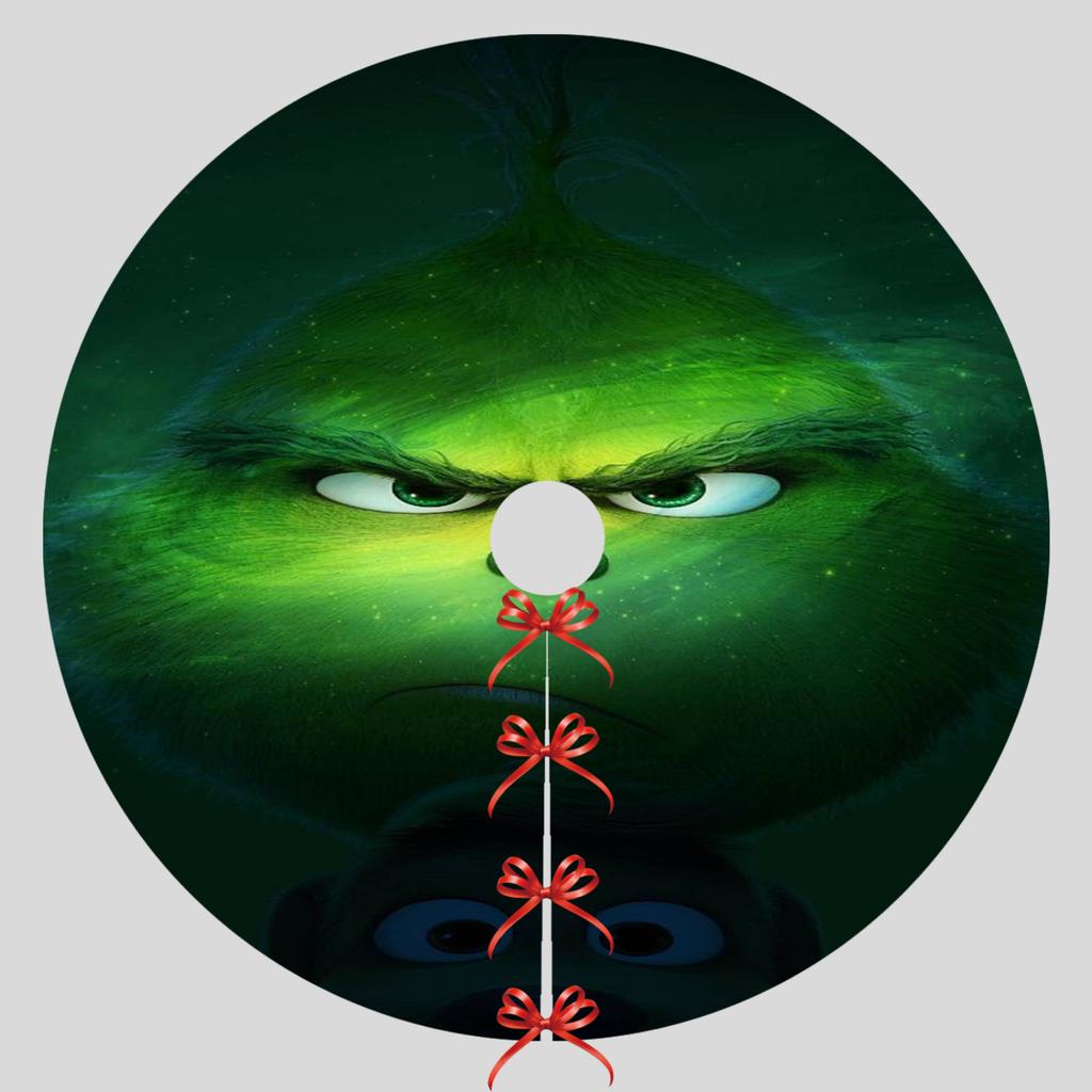 Christmas Tree Skirt Festive Atmosphere Decoration Digital Print Pattern Imitation Linen Fabric Tree Skirt