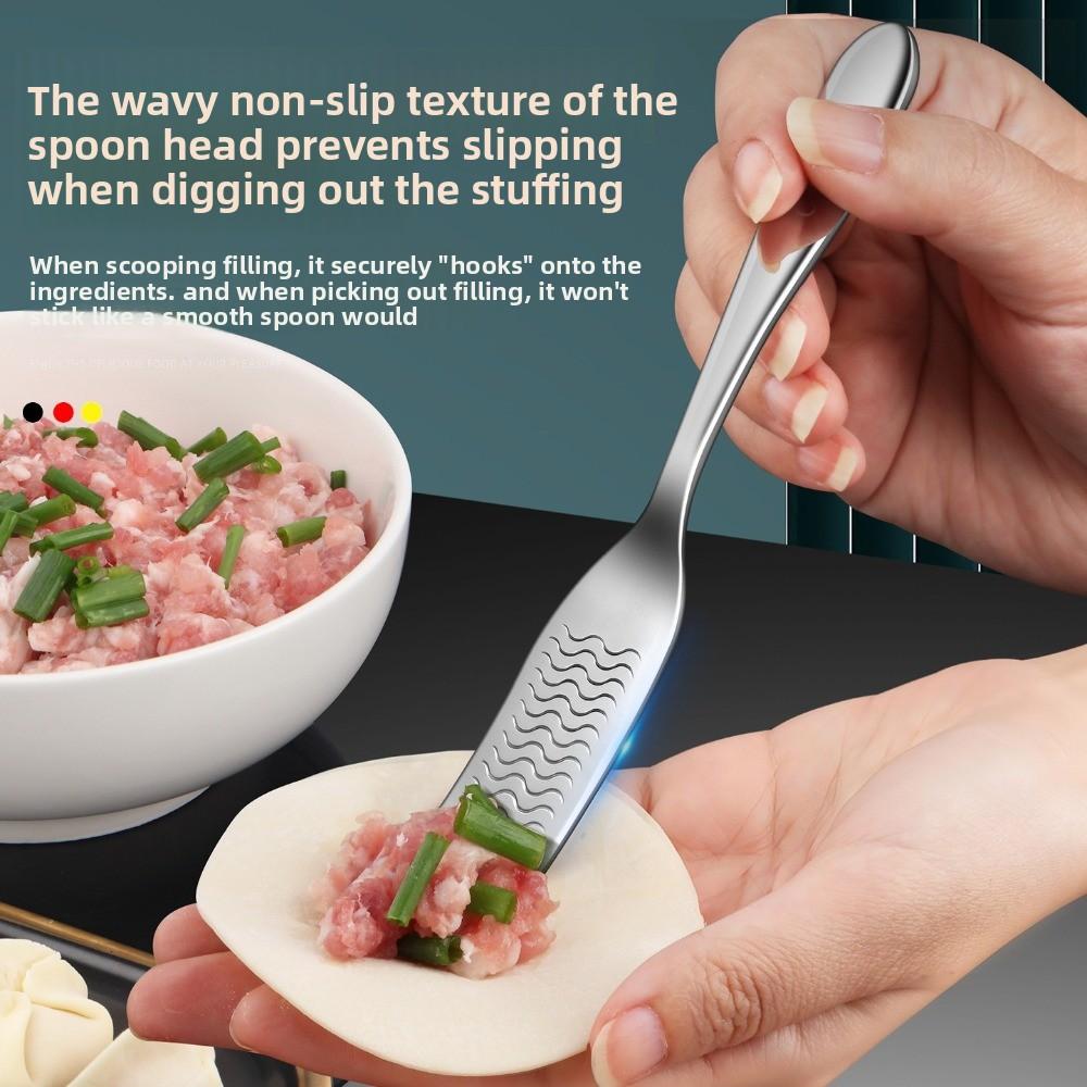 316 Stainless Steel Dumpling Spoon Professional Multi-functional Filling Scoop Ergonomic Rust-Proof Wonton Dumpling Spoon