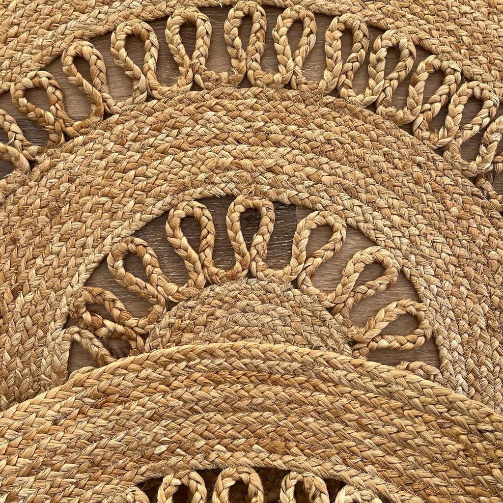 Round Jute Rug Handmade Natural Rug for Any Space Look Rustik Decor For Any Space Area Look Emporioum