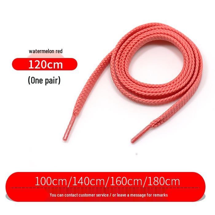 Flat Thickened Sneaker Laces for Casual and Basketball Shoes - In Black, White, and Colorful Designs