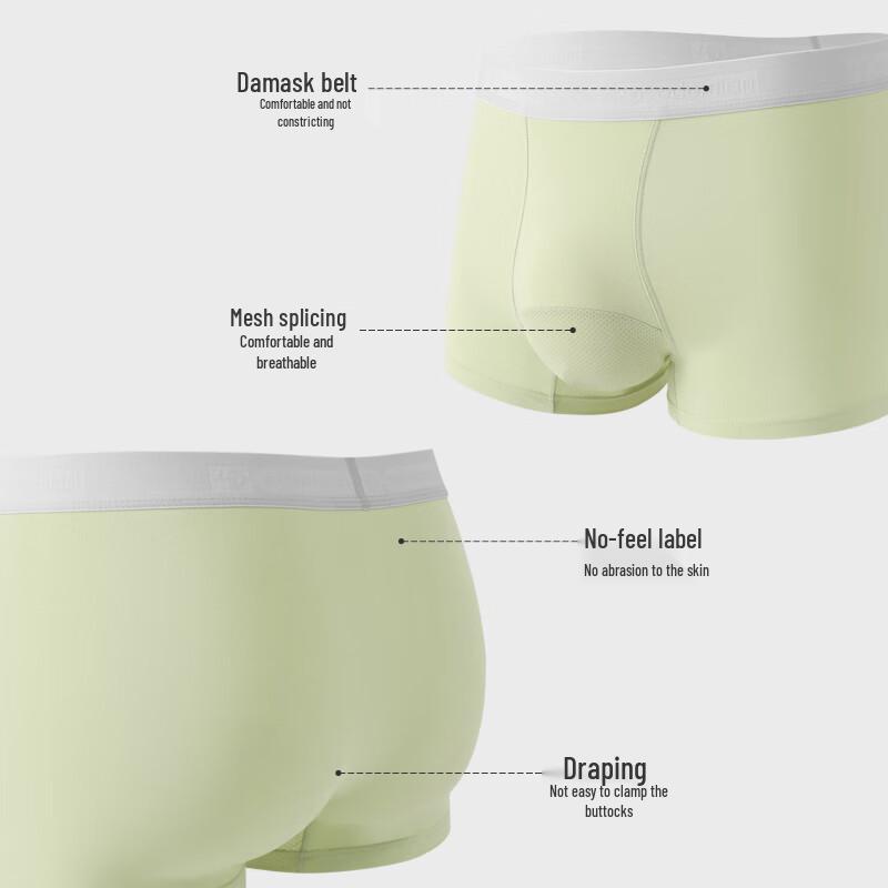 Duoduo Cotton Men's Antibacterial 4-Pack Boxer Briefs