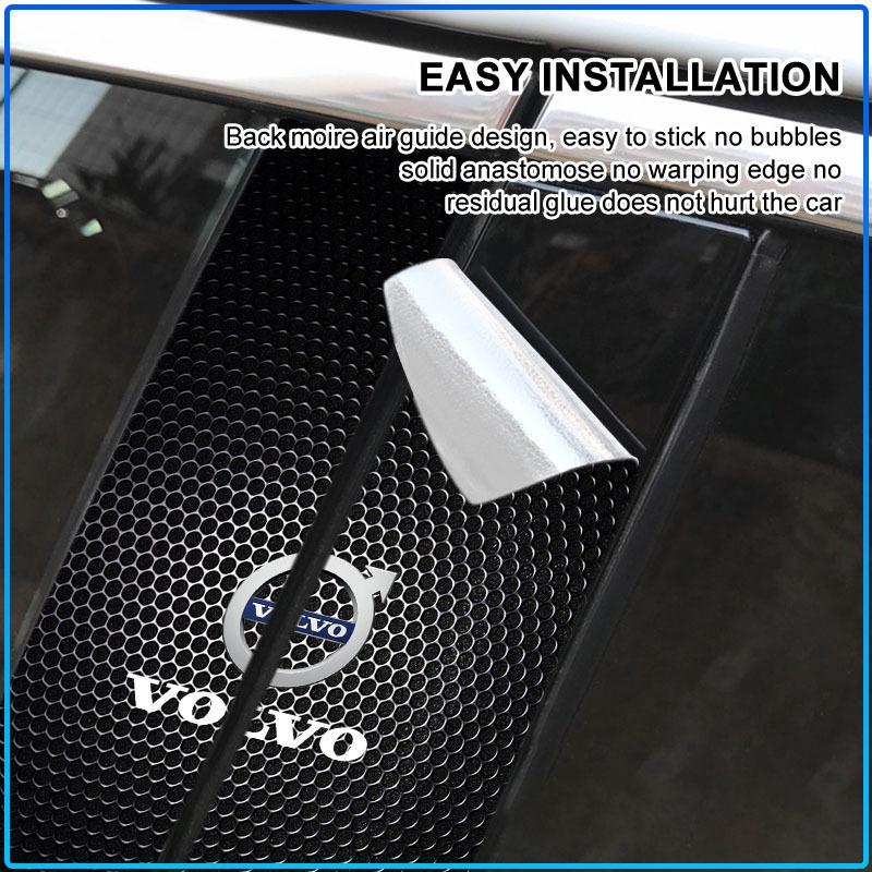 For Volvo S80 XC90 S40 V60 XC60 S60 C70 V50 XC70 V70 2Pcs Car Center Pillar Badge Anti-scratch Protector Films 3D Stickers Decorative
