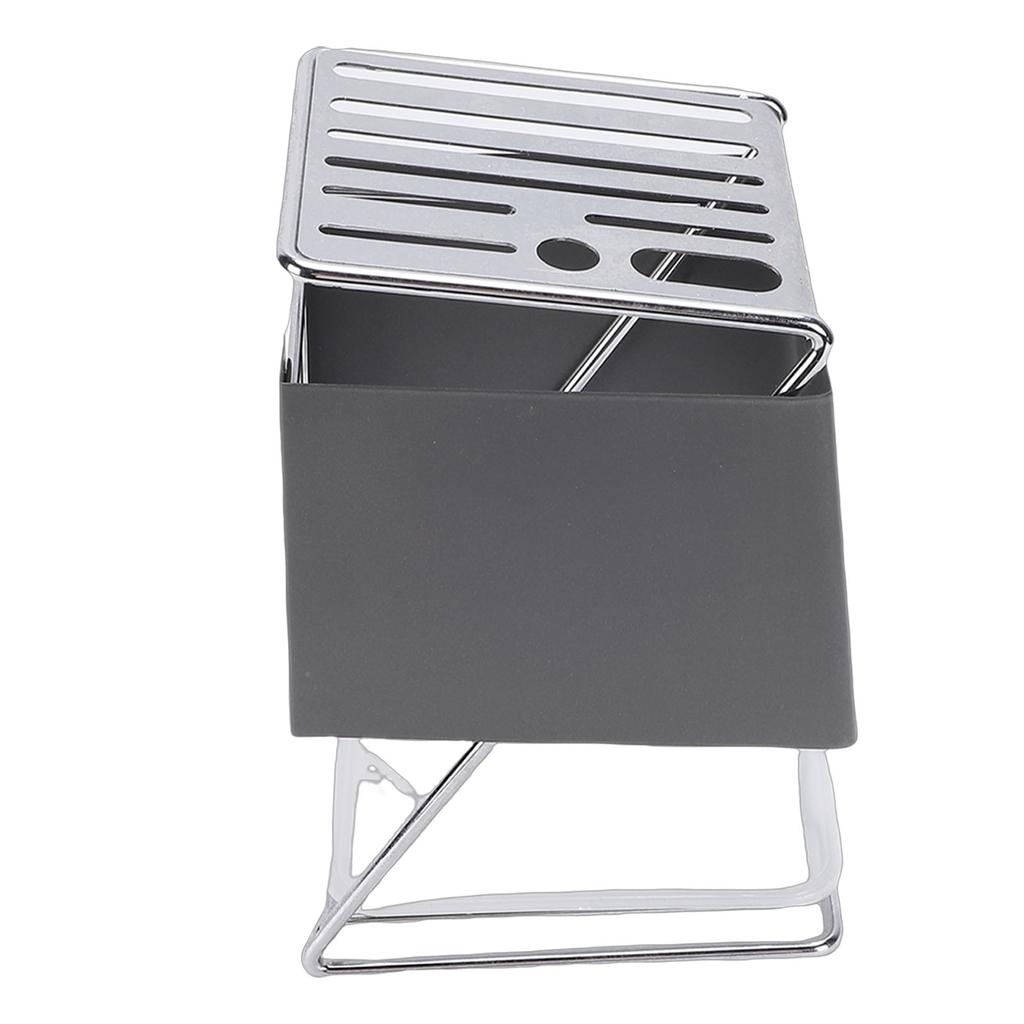 Kitchen Cutter Storage Stand with Drip Tray Metal Frame Tool Organizer for Countertop Cutting Utensils