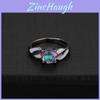 Vintage Geometric Alloy Engagement Ring With Multicolor Water Drip Stones For Gift Giving