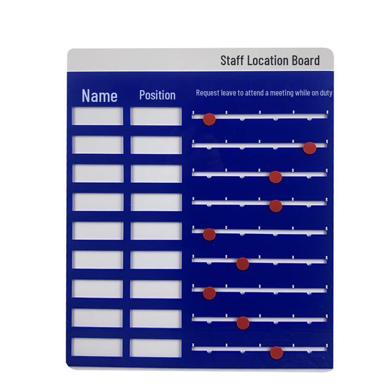 Acrylic Employee Status Display Board