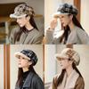 Wool Plaid Beret Hat For Women Winter Fashion Chic Warmth