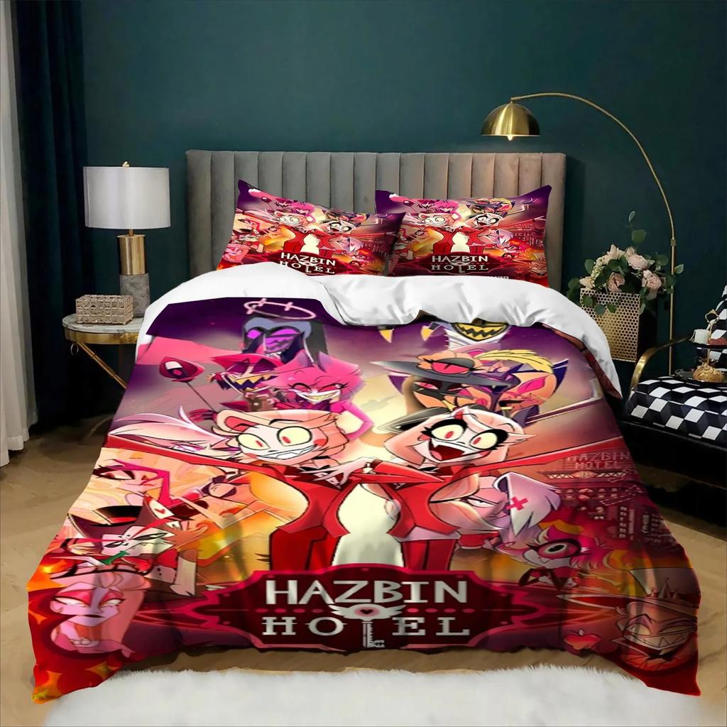 Exquisite Hazbin Hotel Duvet Cover Anime Soft and Comfortable 2/3 Piece Set Decor Twin Single King Kids Adult Gift