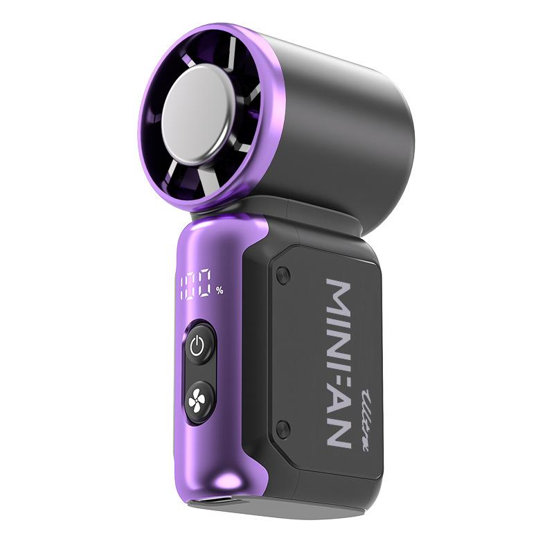 Portable Mini High-Speed Digital Display Handheld Fan for Outdoor Cycling