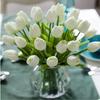 5/10 st Konstgjorda Blommor Trädgårdstulpaner Äkta Känsla Blommor Tulpanbukett Dekor Bröllop för Jul Godis Bröllop Födelsedag