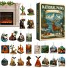 Christmas Ornament Countdown Cute Acrylic Calendars with 2D Flat Figures Toys 24 Day Festive Decor with National Parks Themes