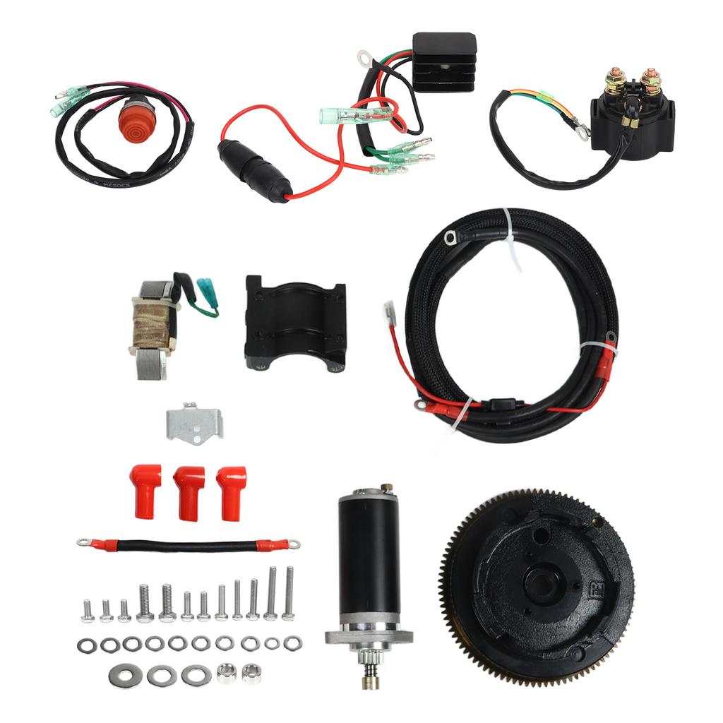 Outboard Motor Electric Start Kit 682 81800 12 Flywheel Rectifier Relay Switch Coil Conversion Kit