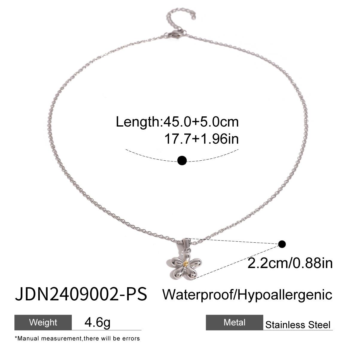 

European and American stainless steel flower pendant necklace ins collarbone chain titanium steel neck chain item