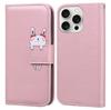 For iPhone 16 Pro Max Case Cartoon Pattern Wallet Leather Phone Cover