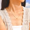 Dainty Zircon Bowknot Flower Heart Pendant Necklace for Women, Stainless Steel Gold Plated Charm Necklace, Chic Luxury Jewelry